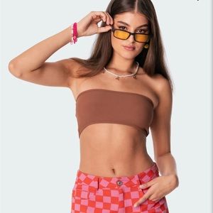 Edikted Brown Bandeau Top SOLD OUT ONLINE